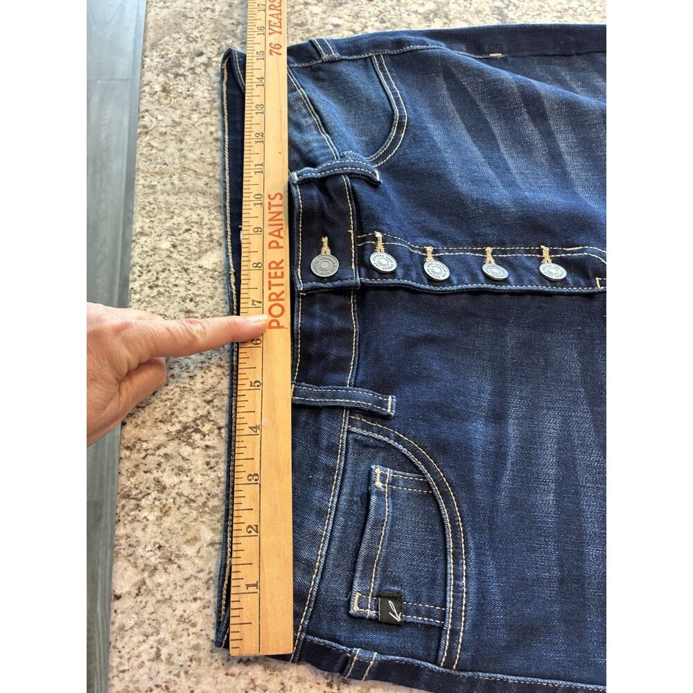 Kancan JEANS Women's Size 13/30 Dark Wash High Rise Flare Leg Button Fly Jeans - Picture 10 of 11